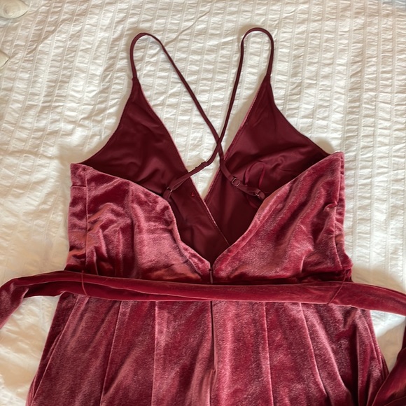 Express Wine Red Velour Pantsuit - Picture 5 of 5